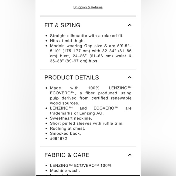 GAP Puff Sleeve Mini Dress - Picture 4 of 4